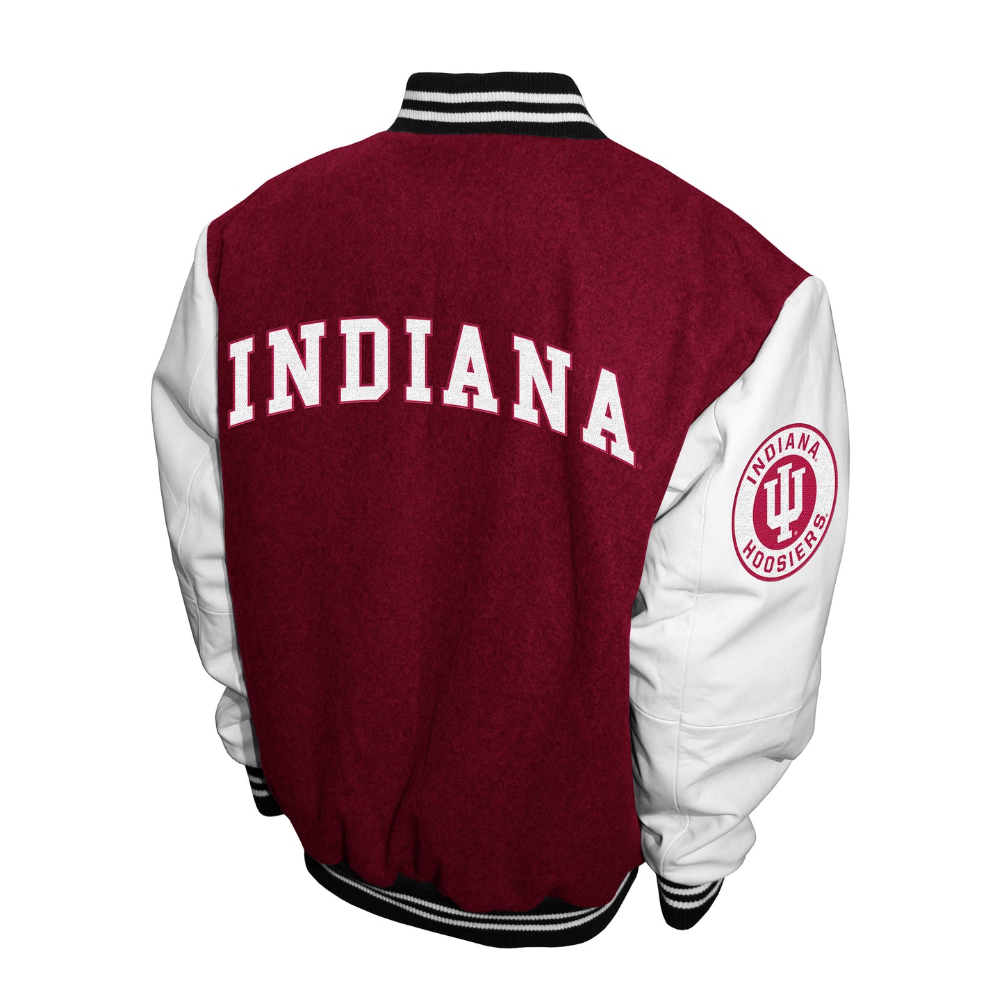 Indiana Hoosiers Franchise Club Full-Snap Letterman Grad Wool Leather Jacket - Red