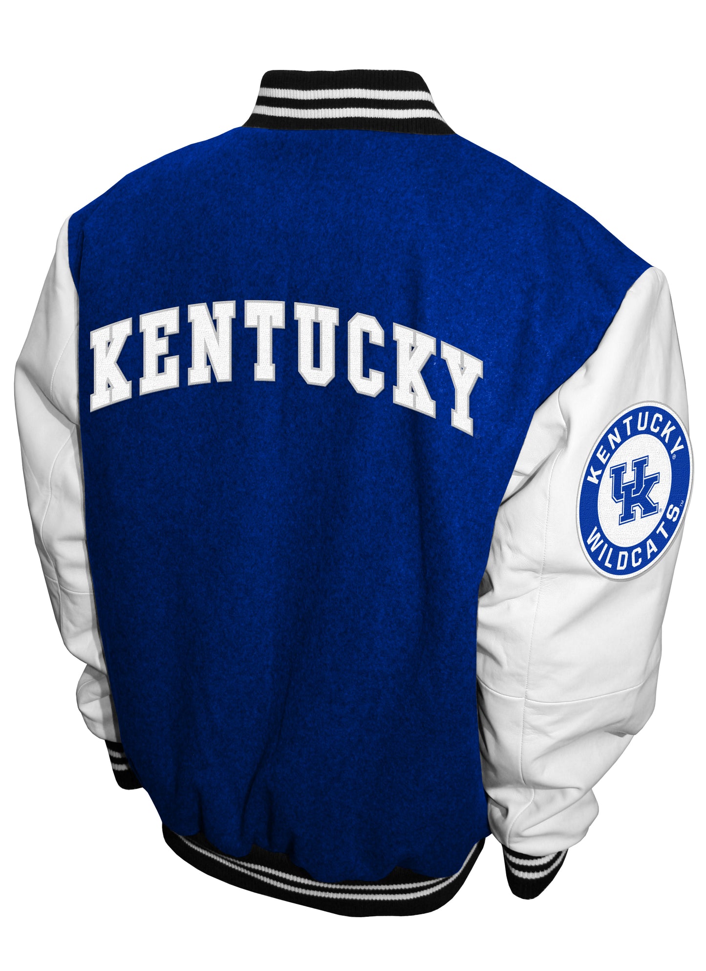 Kentucky Wildcats Franchise Club Full-Snap Letterman Grad Wool Leather Jacket - Blue