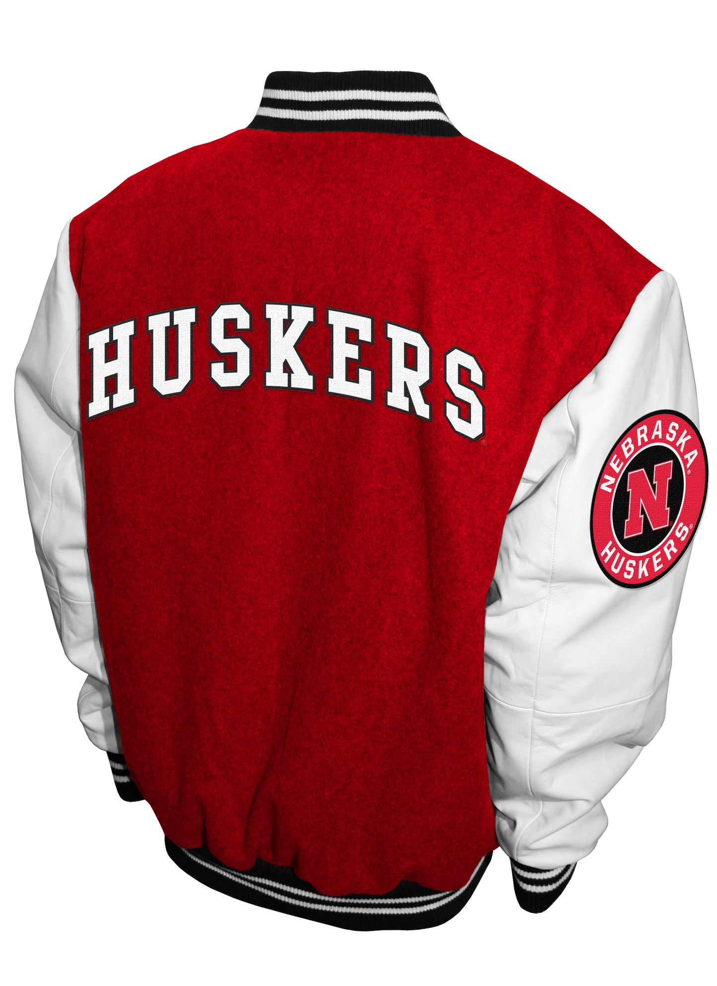 Nebraska Cornhuskers Franchise Club Full-Snap Letterman Grad Wool Leather Jacket - Red