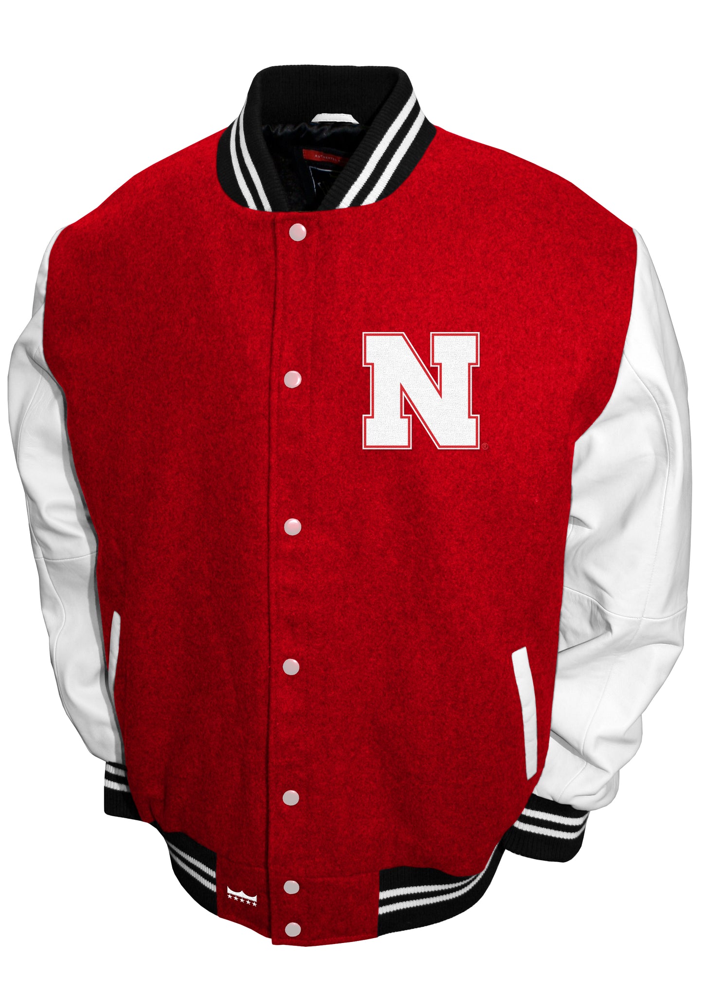 Nebraska Cornhuskers Franchise Club Full-Snap Letterman Grad Wool Leather Jacket - Red