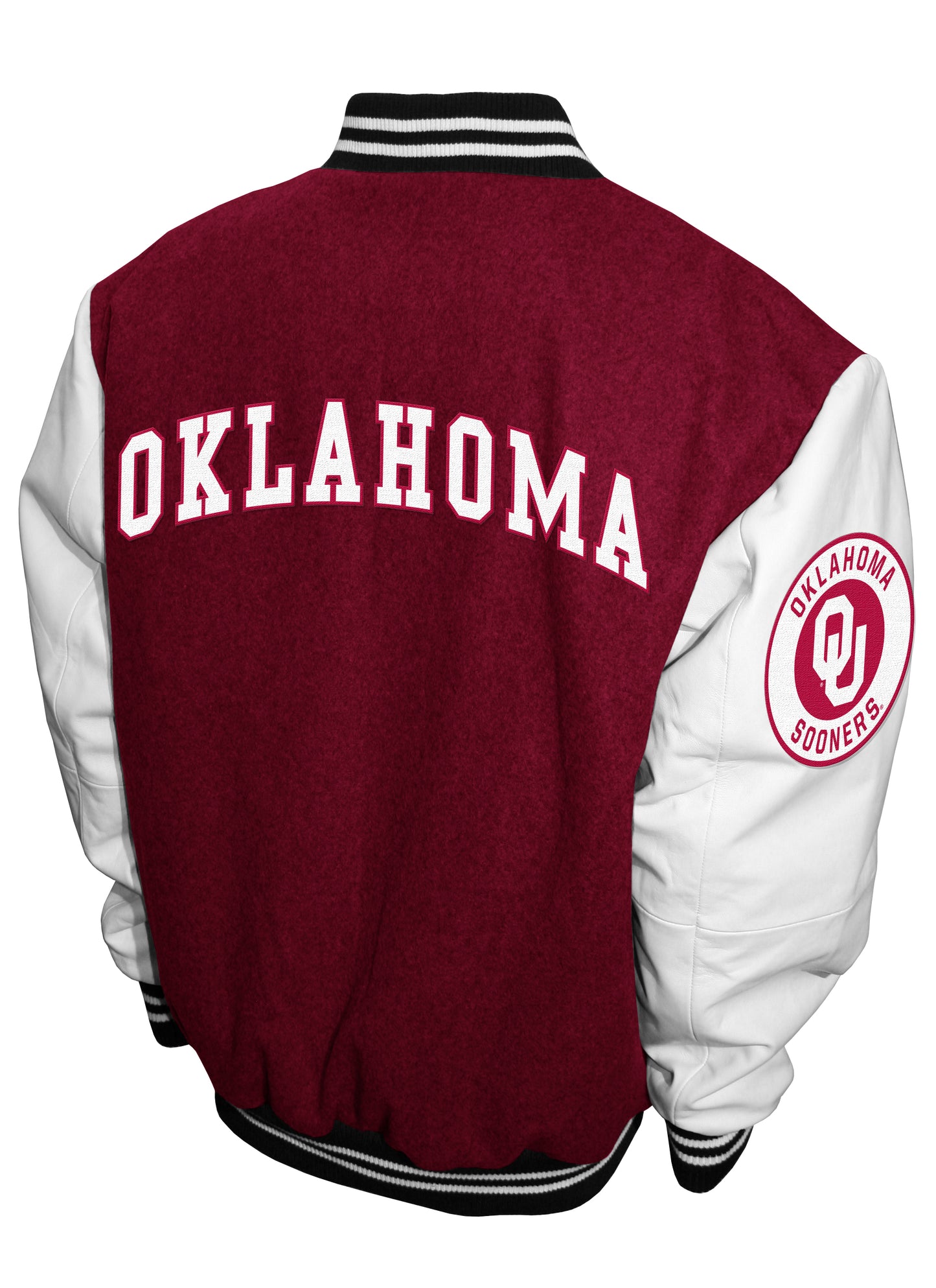 Oklahoma Sooners Franchise Club Full-Snap Letterman Grad Wool Leather Jacket - Red