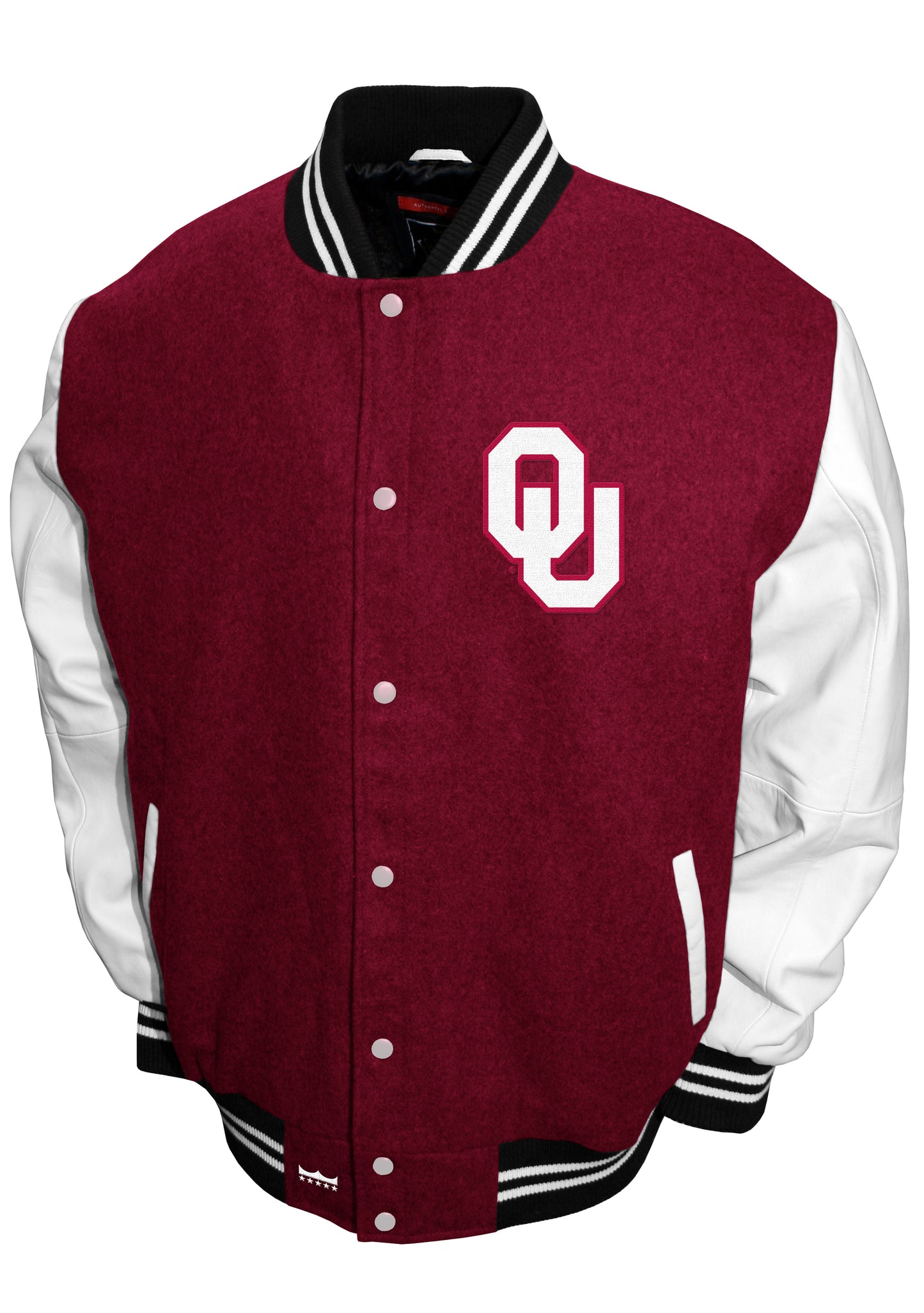 Oklahoma Sooners Franchise Club Full-Snap Letterman Grad Wool Leather Jacket - Red
