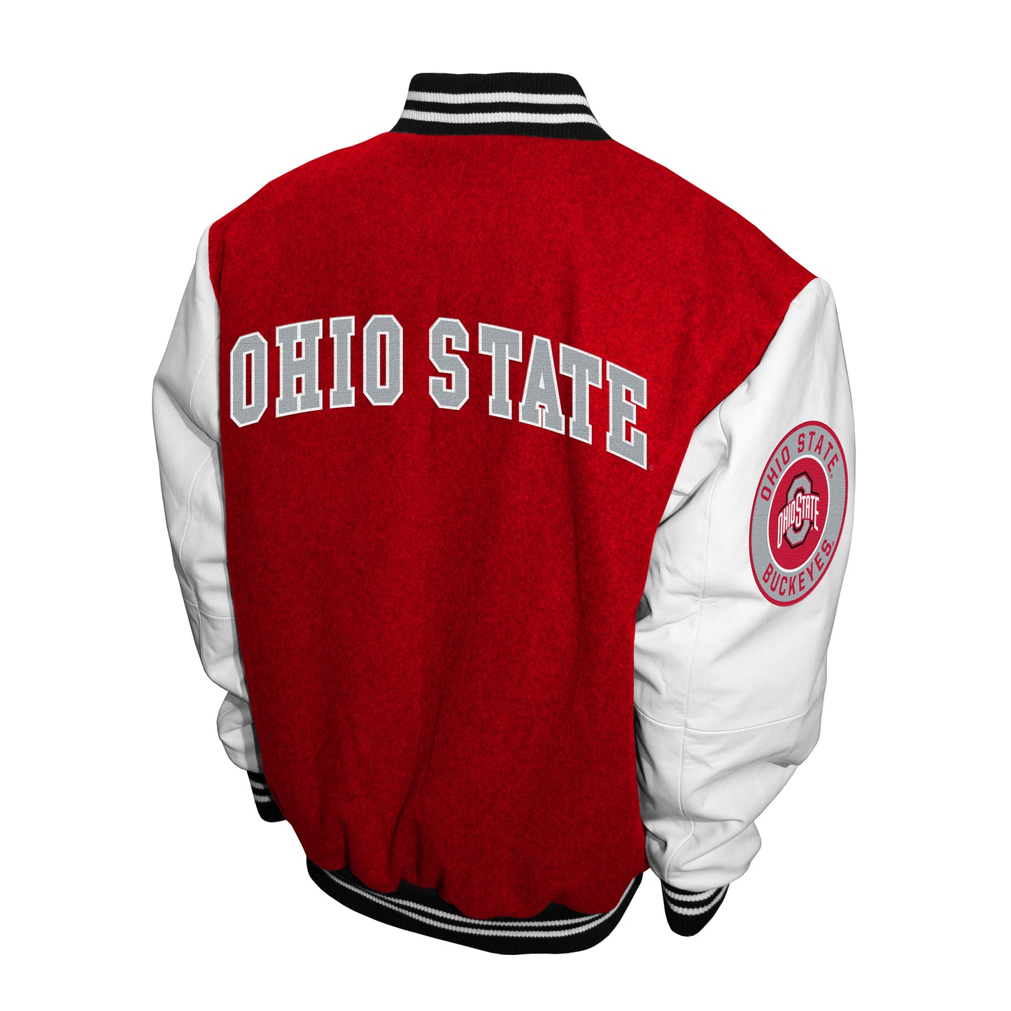 Ohio State Buckeyes Franchise Club Full-Snap Letterman Grad Wool Leather Jacket - Red