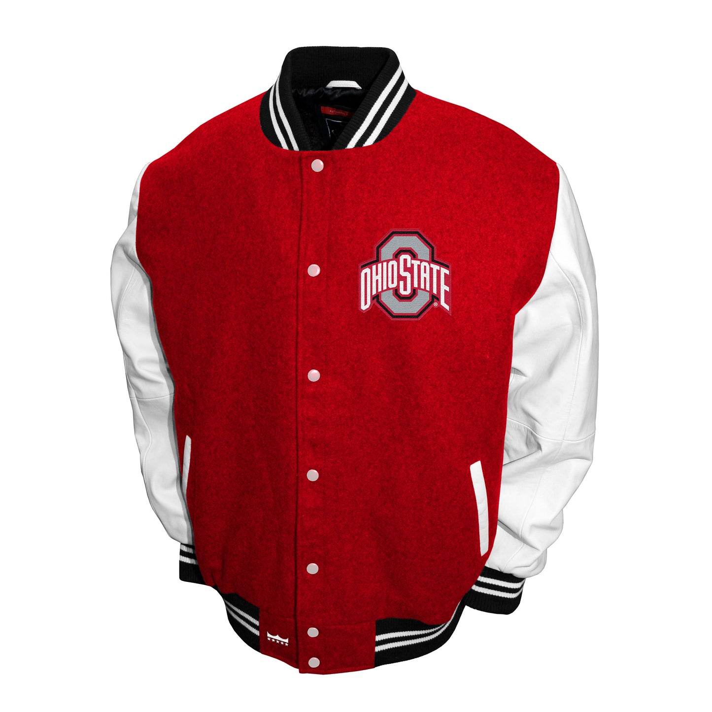 Ohio State Buckeyes Franchise Club Full-Snap Letterman Grad Wool Leather Jacket - Red