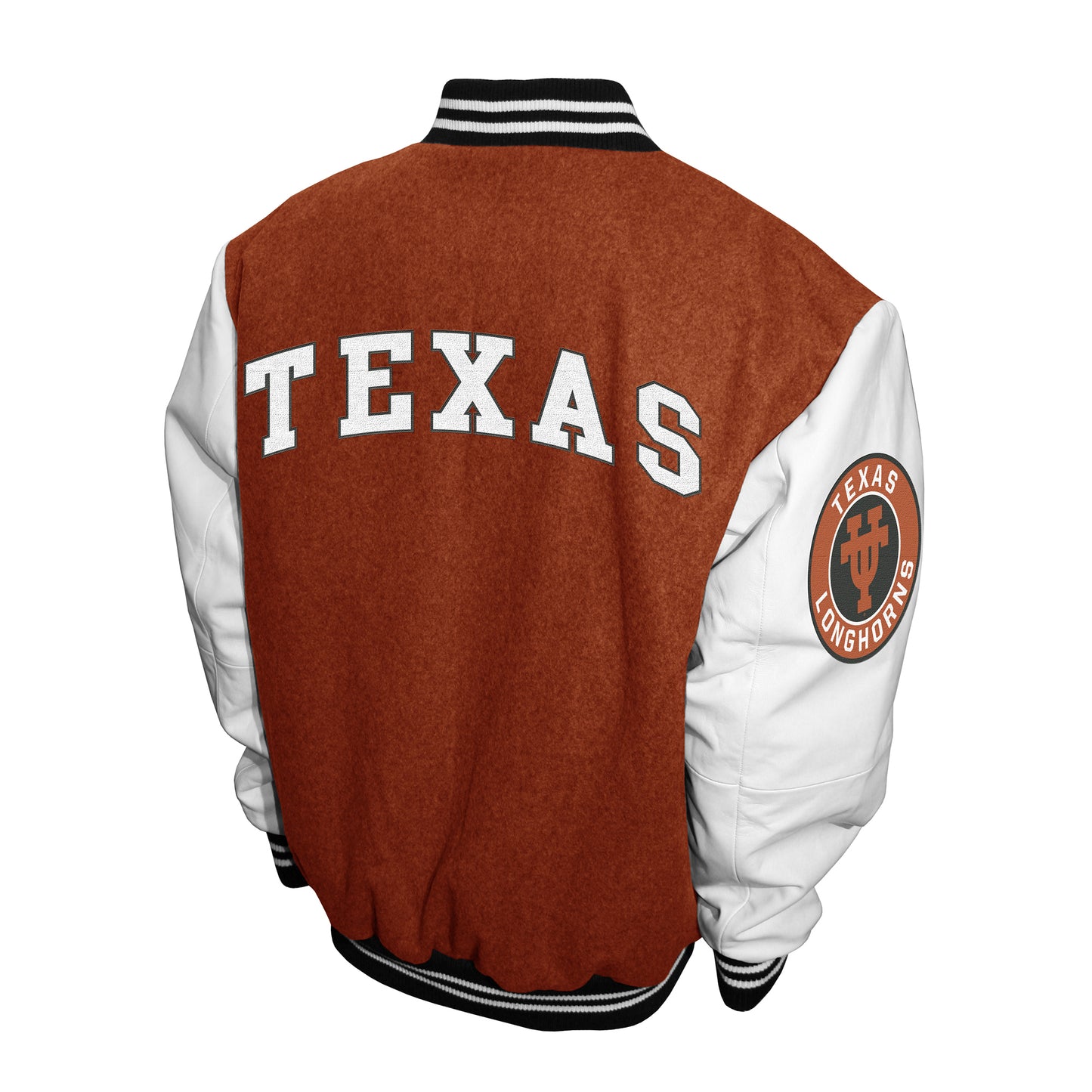 Texas Longhorns Franchise Club Full-Snap Letterman Grad Wool Leather Jacket - Orange
