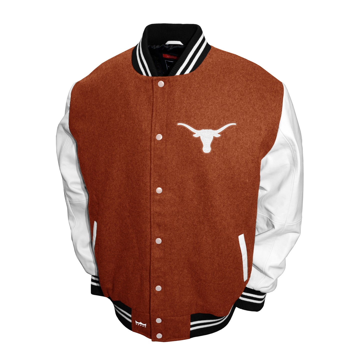 Texas Longhorns Franchise Club Full-Snap Letterman Grad Wool Leather Jacket - Orange