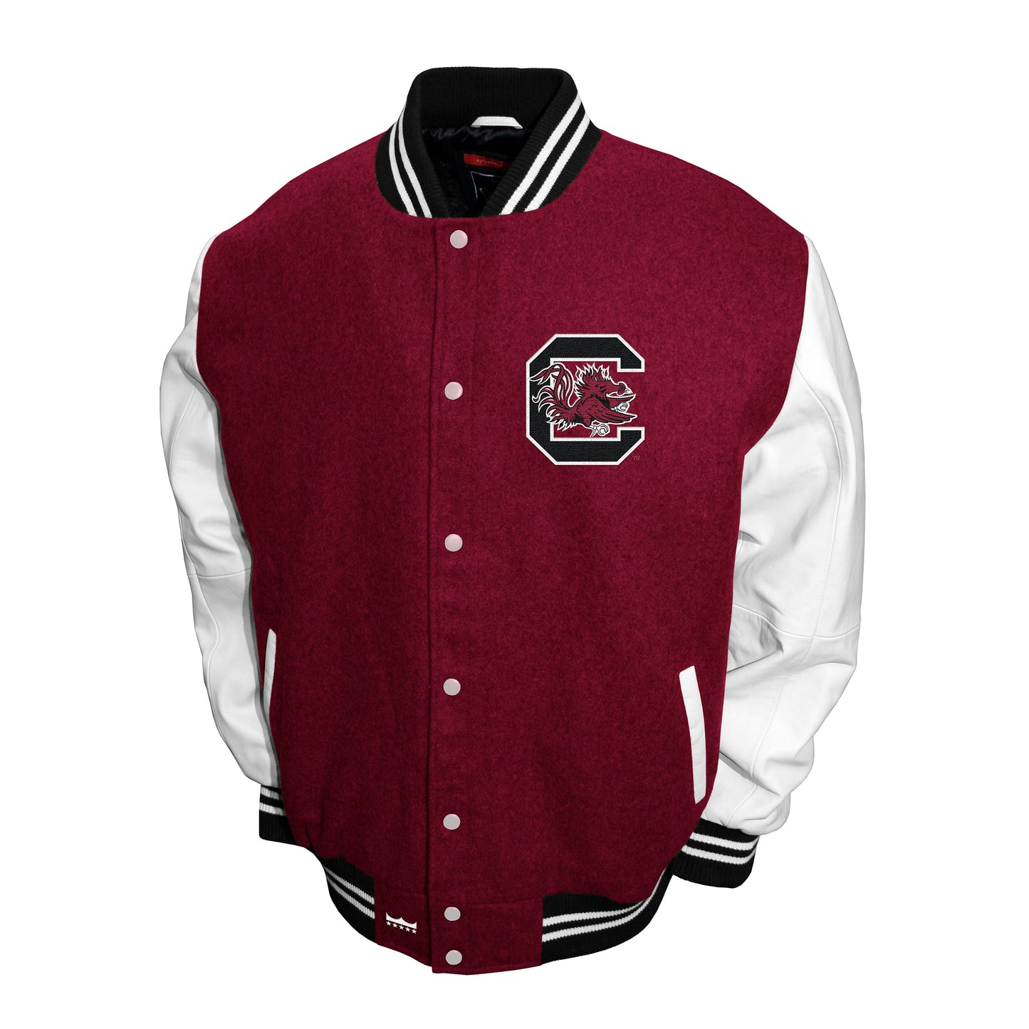South Carolina Gamecocks Franchise Club Full-Snap Letterman Grad Wool Leather Jacket - Garnet