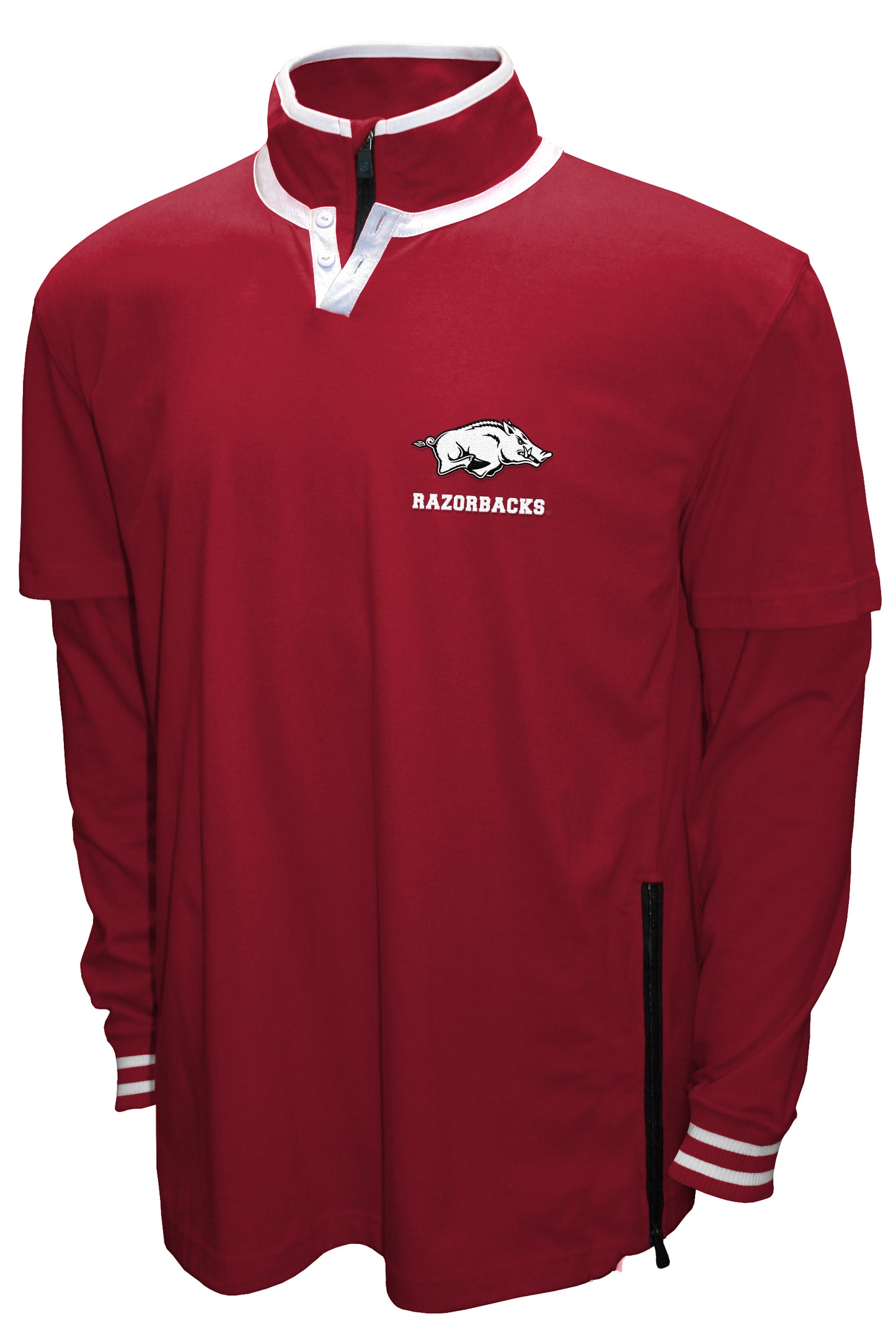 Arkansas Razorbacks Franchise Club 3-in-1 Double-Down T-Shirt & Quarter-Zip Pullover Set - Red