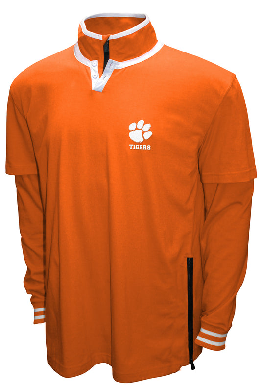 Clemson Tigers Franchise Club 3-in-1 Double-Down T-Shirt & Quarter-Zip Pullover Set - Orange