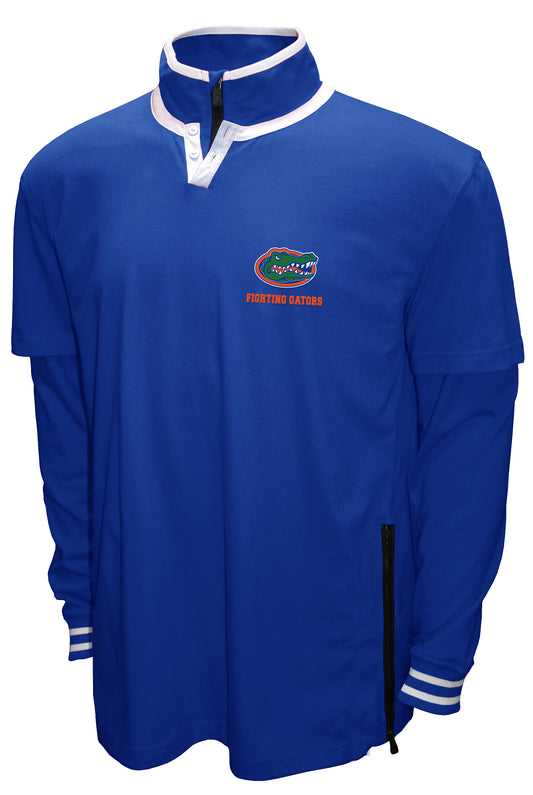 Florida Gators Franchise Club 3-in-1 Double-Down T-Shirt & Quarter-Zip Pullover Set - Blue