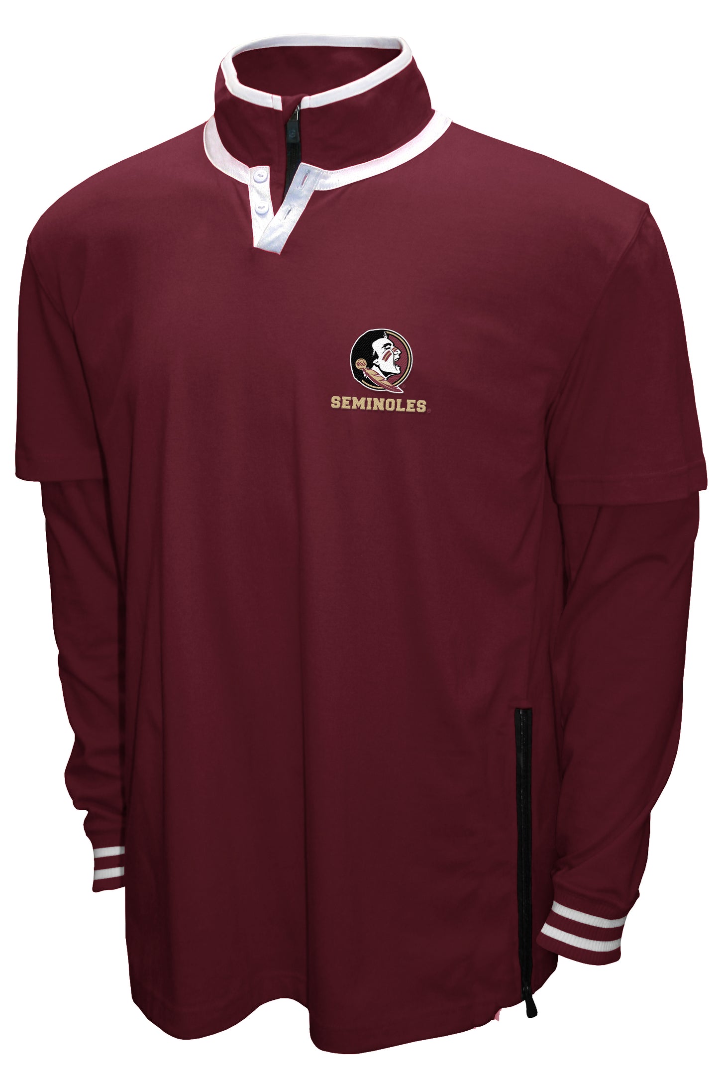 Florida State Seminoles Franchise Club 3-in-1 Double-Down T-Shirt & Quarter-Zip Pullover Set - Burgandy