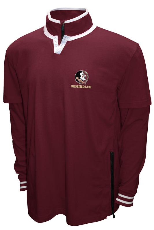 Florida State Seminoles Franchise Club 3-in-1 Double-Down T-Shirt & Quarter-Zip Pullover Set - Burgandy