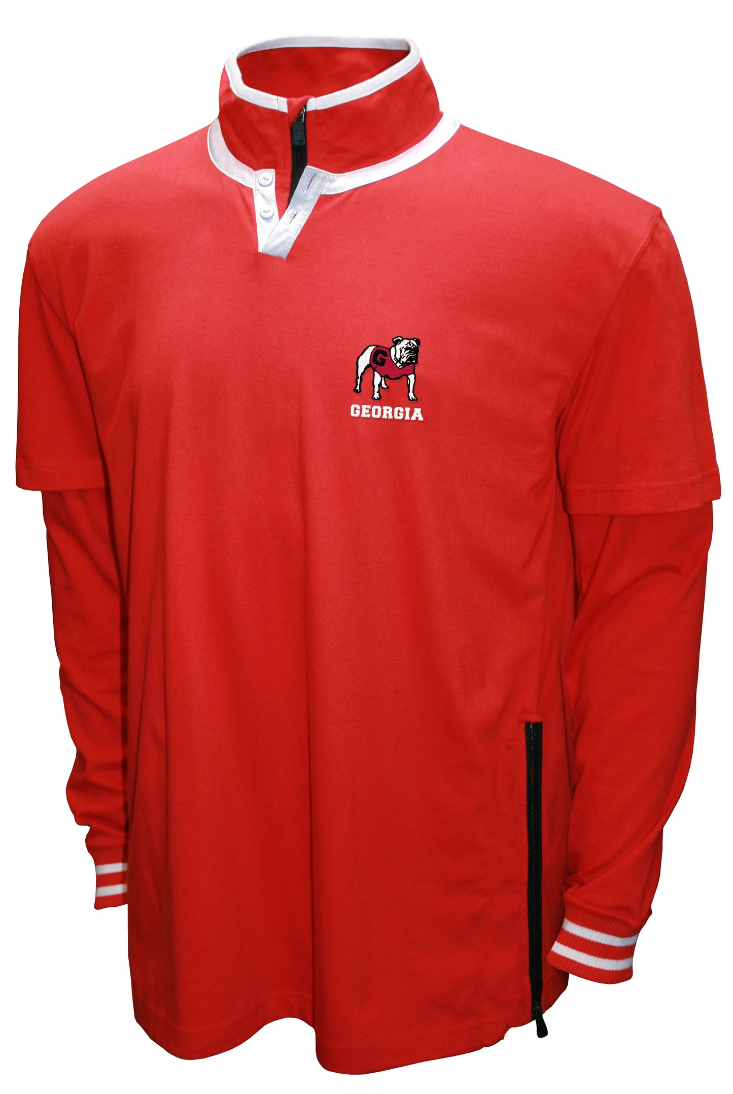 Georgia Bulldogs Franchise Club 3-in-1 Double-Down T-Shirt & Quarter-Zip Pullover Set - Red