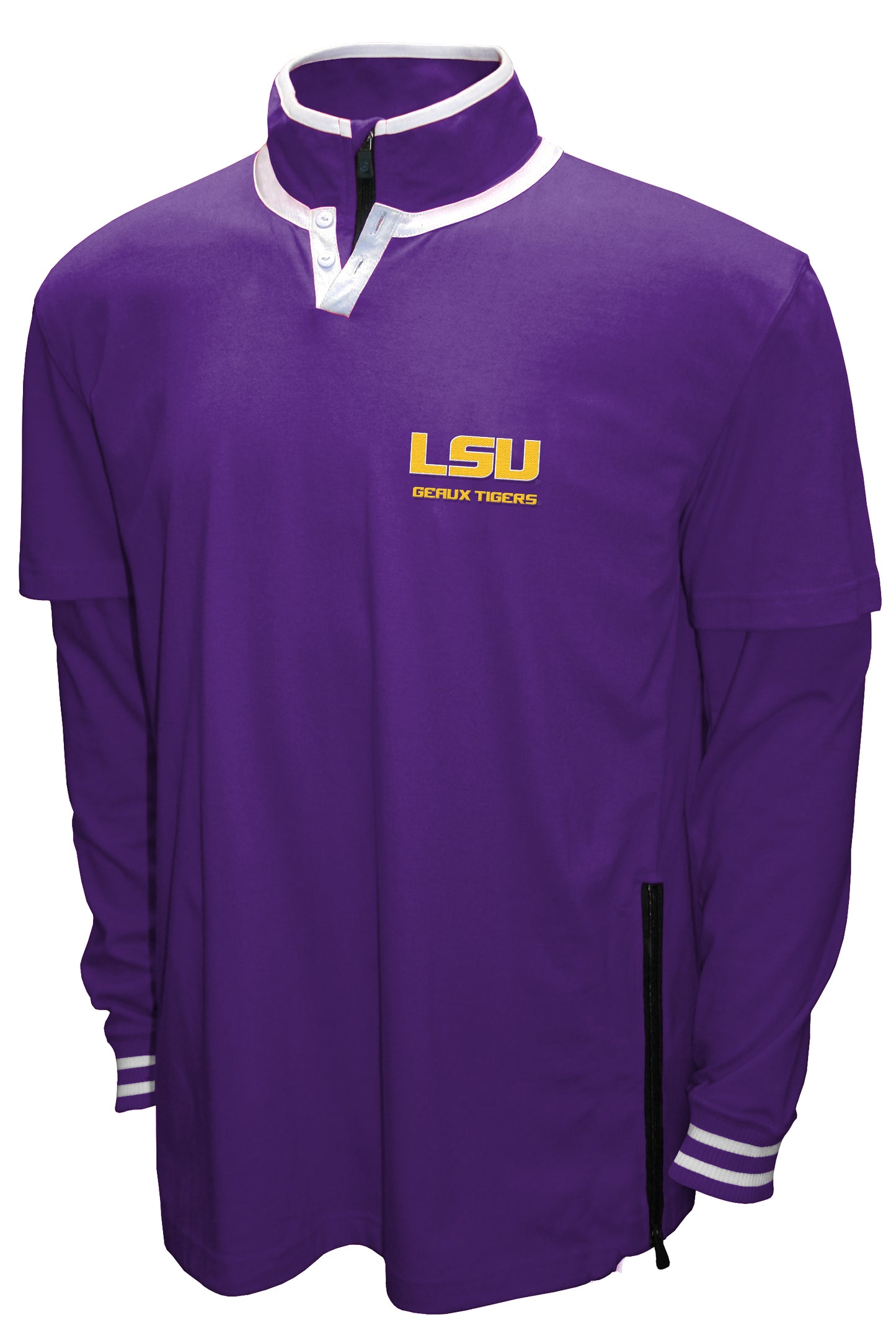 LSU Tigers Franchise Club 3-in-1 Double-Down T-Shirt & Quarter-Zip Pullover Set - Purple