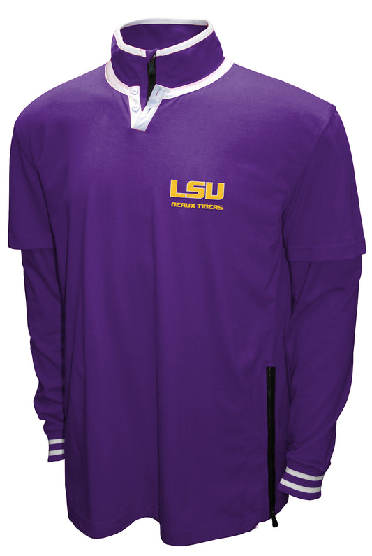 LSU Tigers Franchise Club 3-in-1 Double-Down T-Shirt & Quarter-Zip Pullover Set - Purple