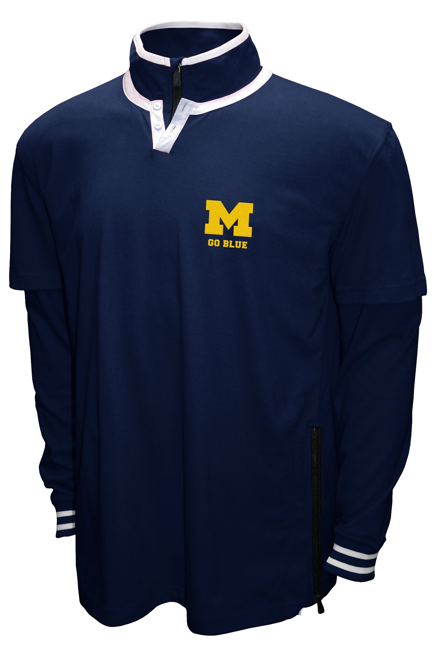 Michigan Wolverines Franchise Club 3-in-1 Double-Down T-Shirt & Quarter-Zip Pullover Set - Navy
