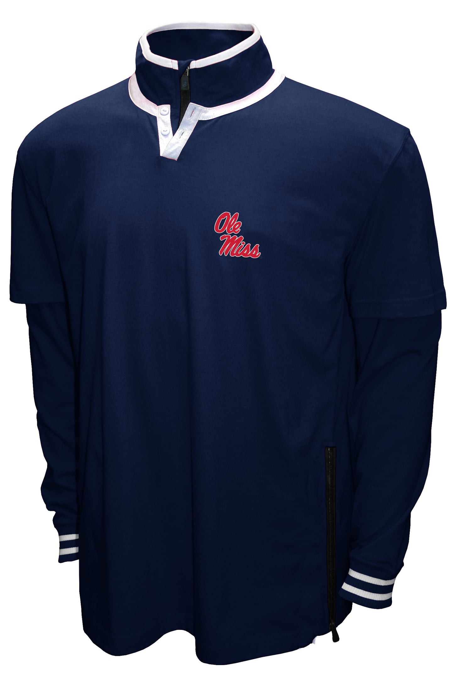 Ole Miss Rebels Franchise Club 3-in-1 Double-Down T-Shirt & Quarter-Zip Pullover Set - Blue
