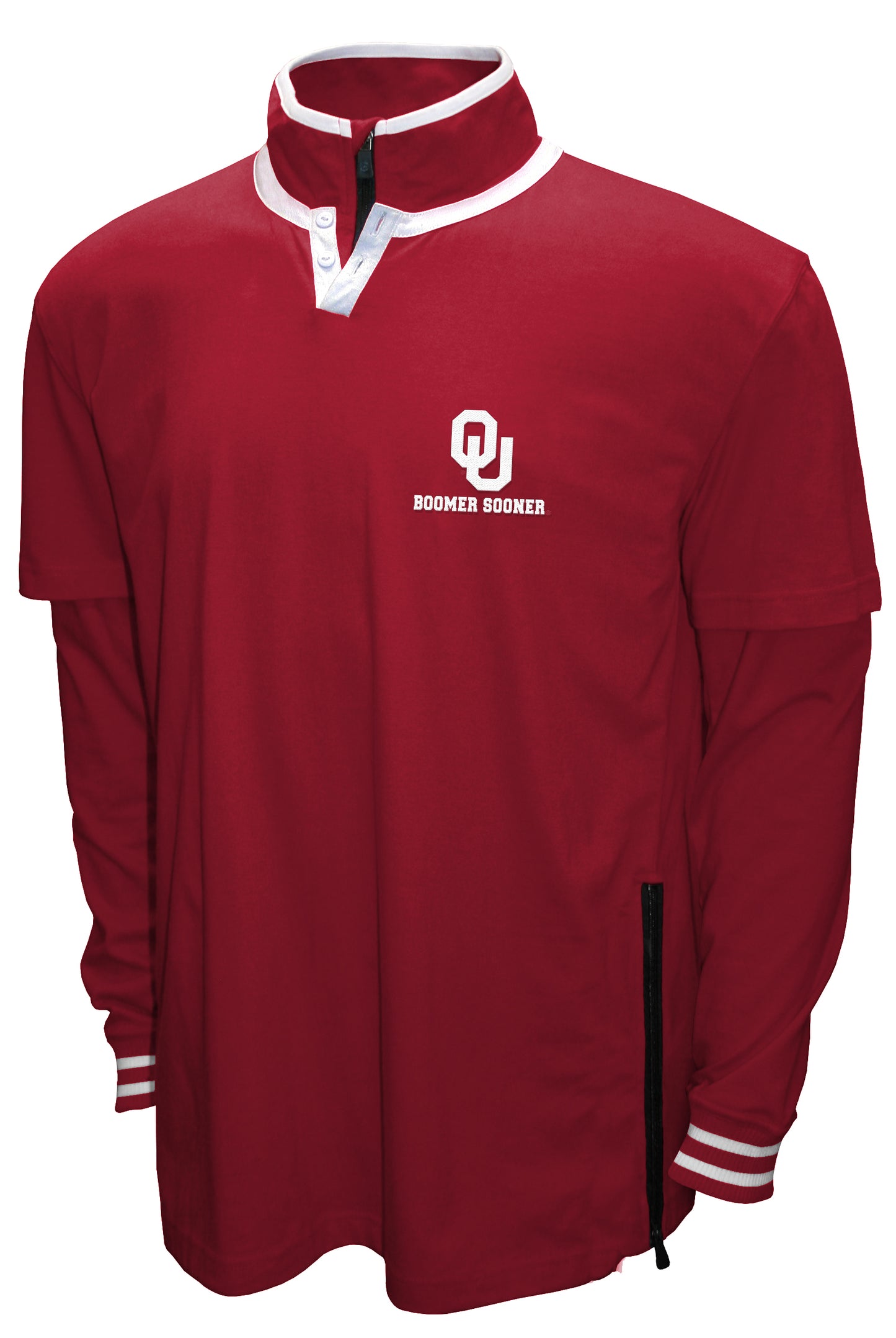 Oklahoma Sooners Franchise Club 3-in-1 Double-Down T-Shirt & Quarter-Zip Pullover Set - Red