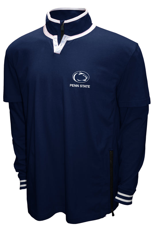 Penn State Nittany Lions Franchise Club 3-in-1 Double-Down T-Shirt & Quarter-Zip Pullover Set - Navy