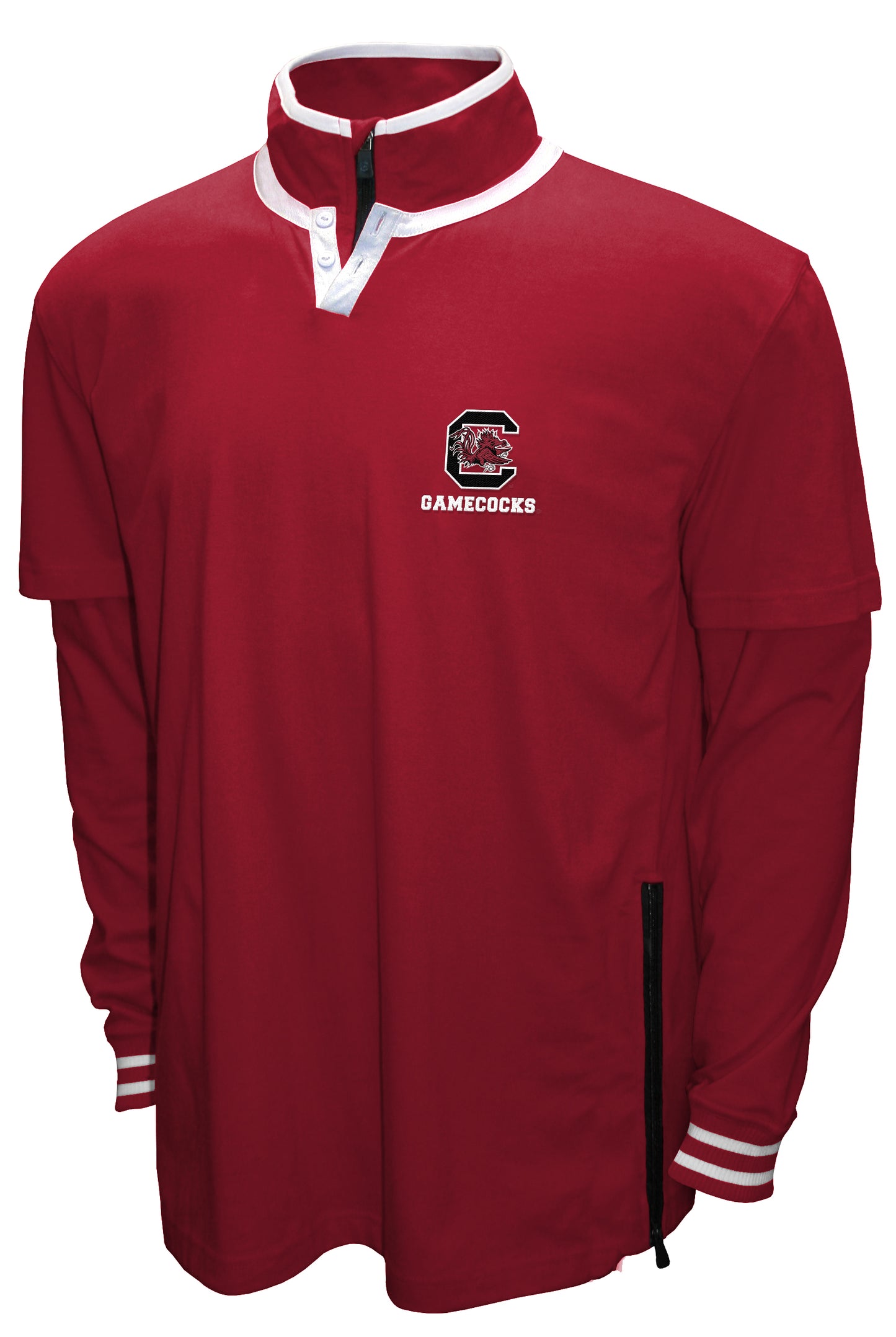 South Carolina Gamecocks Franchise Club 3-in-1 Double-Down T-Shirt & Quarter-Zip Pullover Set - Garnet