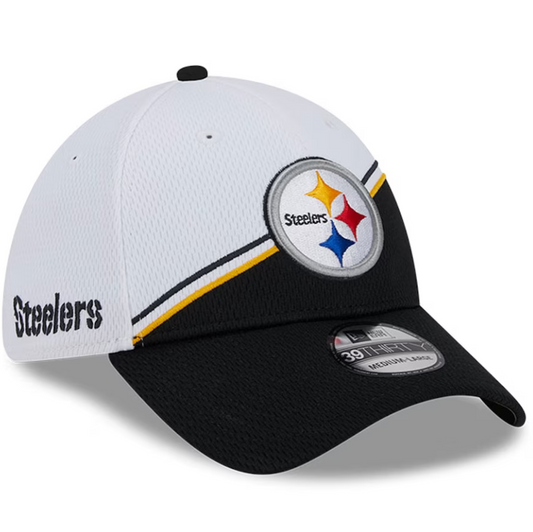 Pittsburgh Steelers New Era Sideline 39THIRTY Flex Hat-White/Black