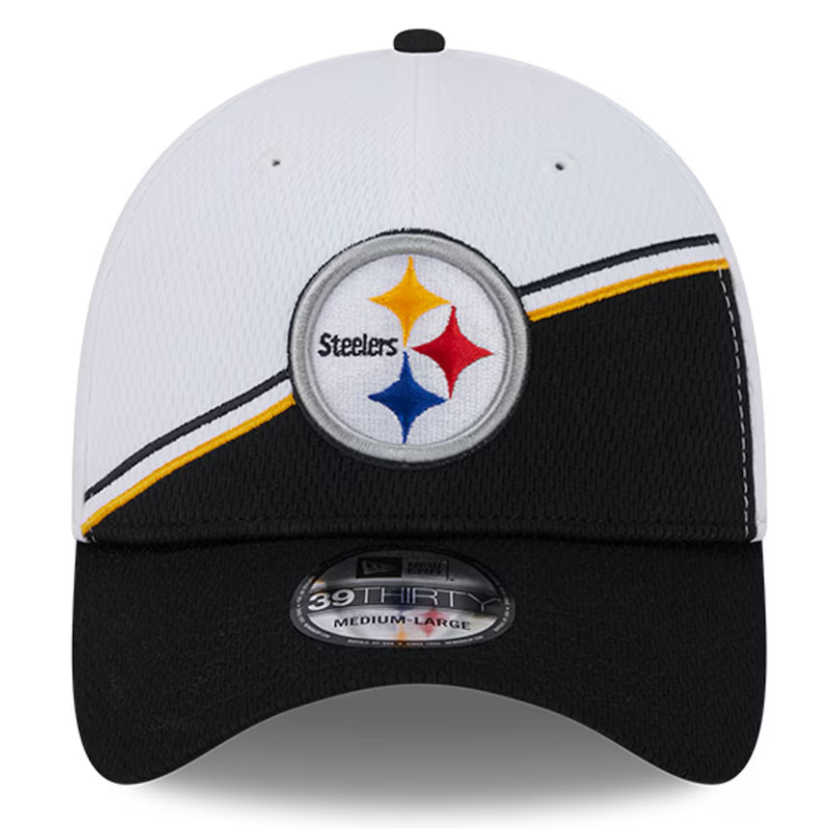 Pittsburgh Steelers New Era Sideline 39THIRTY Flex Hat-White/Black