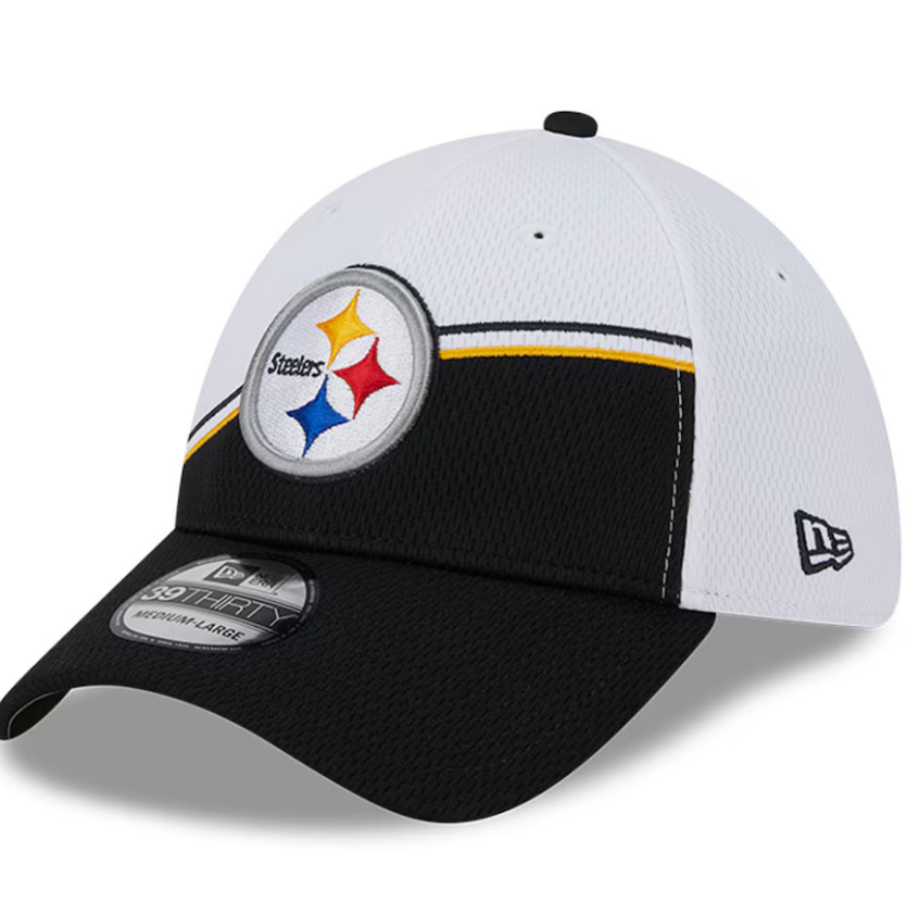 Pittsburgh Steelers New Era Sideline 39THIRTY Flex Hat-White/Black