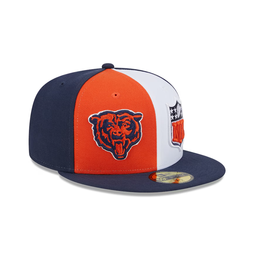 Chicago Bears New Era  Sideline Split 59fifty Fitted Hat - Blue/Orange