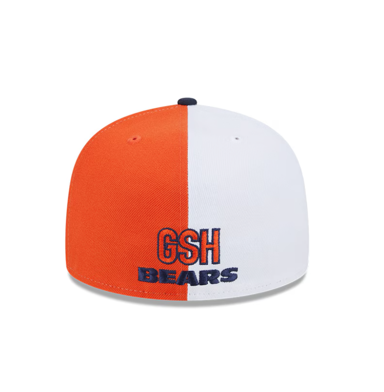 Chicago Bears New Era  Sideline Split 59fifty Fitted Hat - Blue/Orange