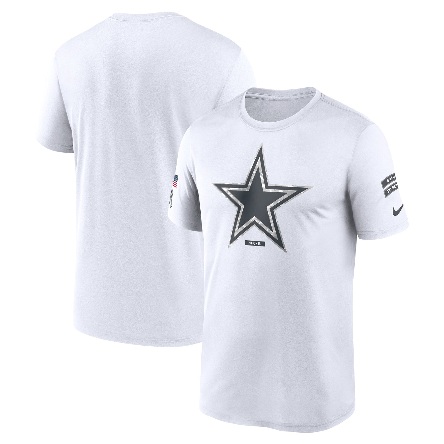 Dallas Cowboys Nike White 2024 Salute To Service Legend Performance T-Shirt
