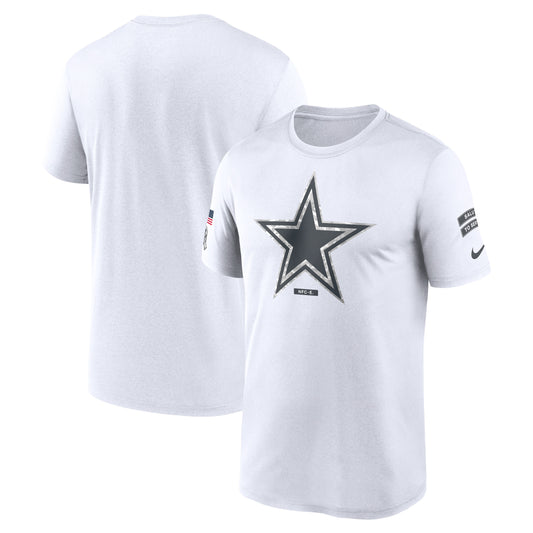 Dallas Cowboys Nike White 2024 Salute To Service Legend Performance T-Shirt