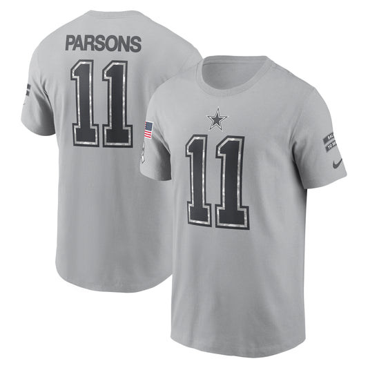 Dallas Cowboys Nike 2024 Salute to Service #11 Micha Parsons Player T-Shirt - Gray