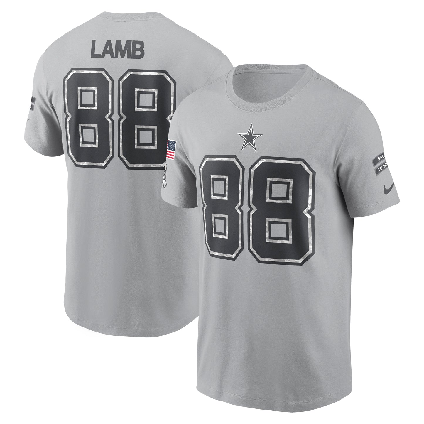 Dallas Cowboys Nike 2024 Salute to Service #88 CeeDee Lamb Player T-Shirt - Gray