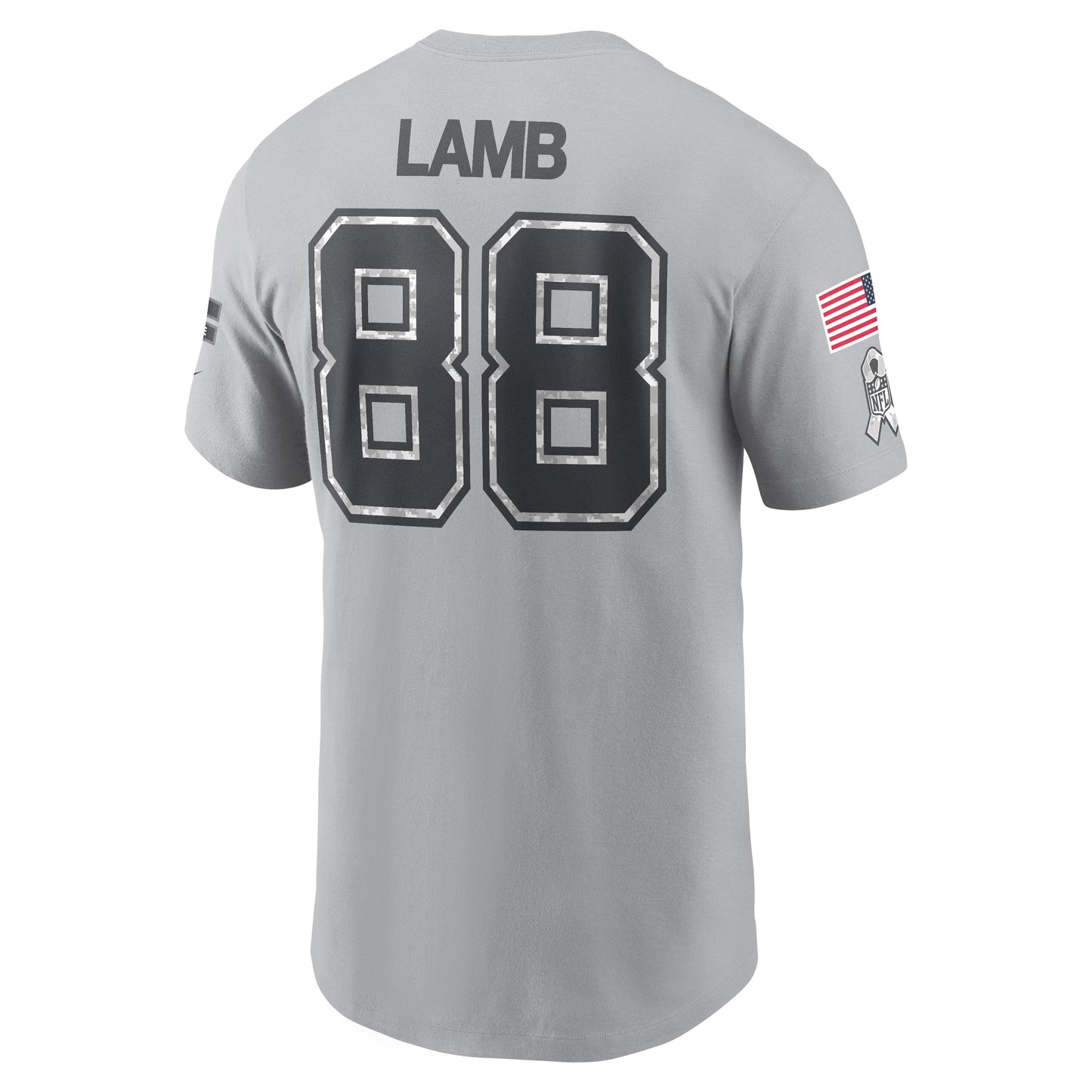Dallas Cowboys Nike 2024 Salute to Service #88 CeeDee Lamb Player T-Shirt - Gray