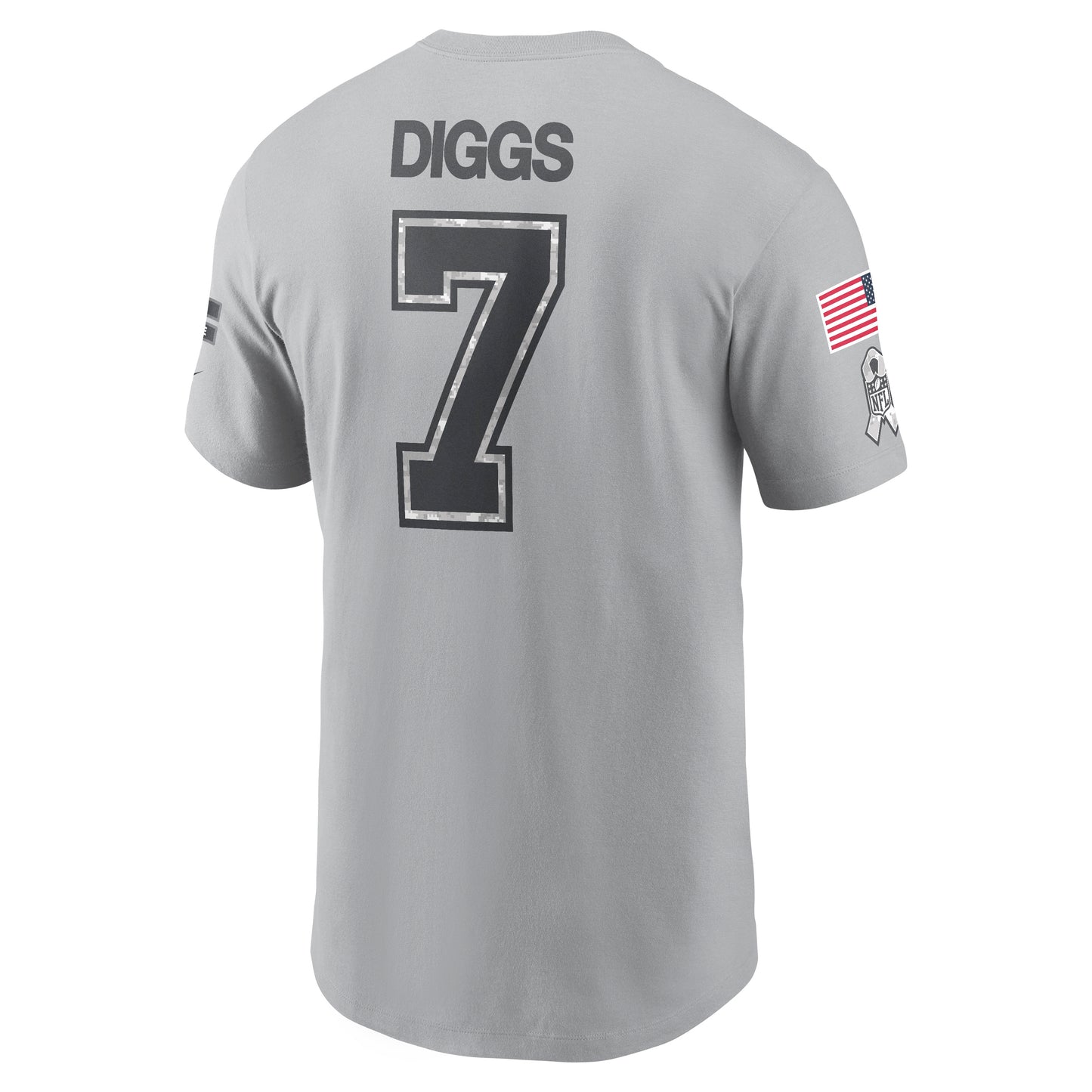 Dallas Cowboys Nike 2024 Salute to Service #7 Travon Diggs Player T-Shirt - Gray
