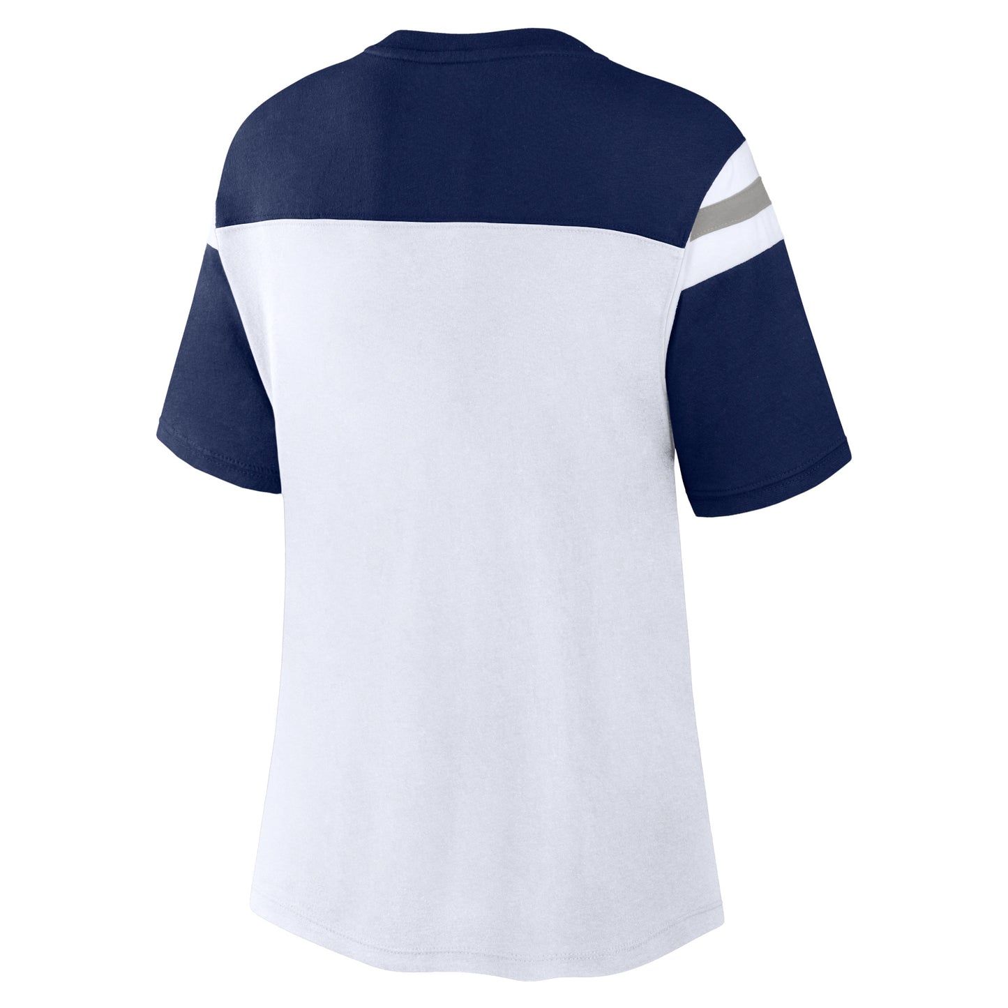 Dallas Cowboys Fanatics Cheer Chant Women's Fashion T-Shirt - White/Navy