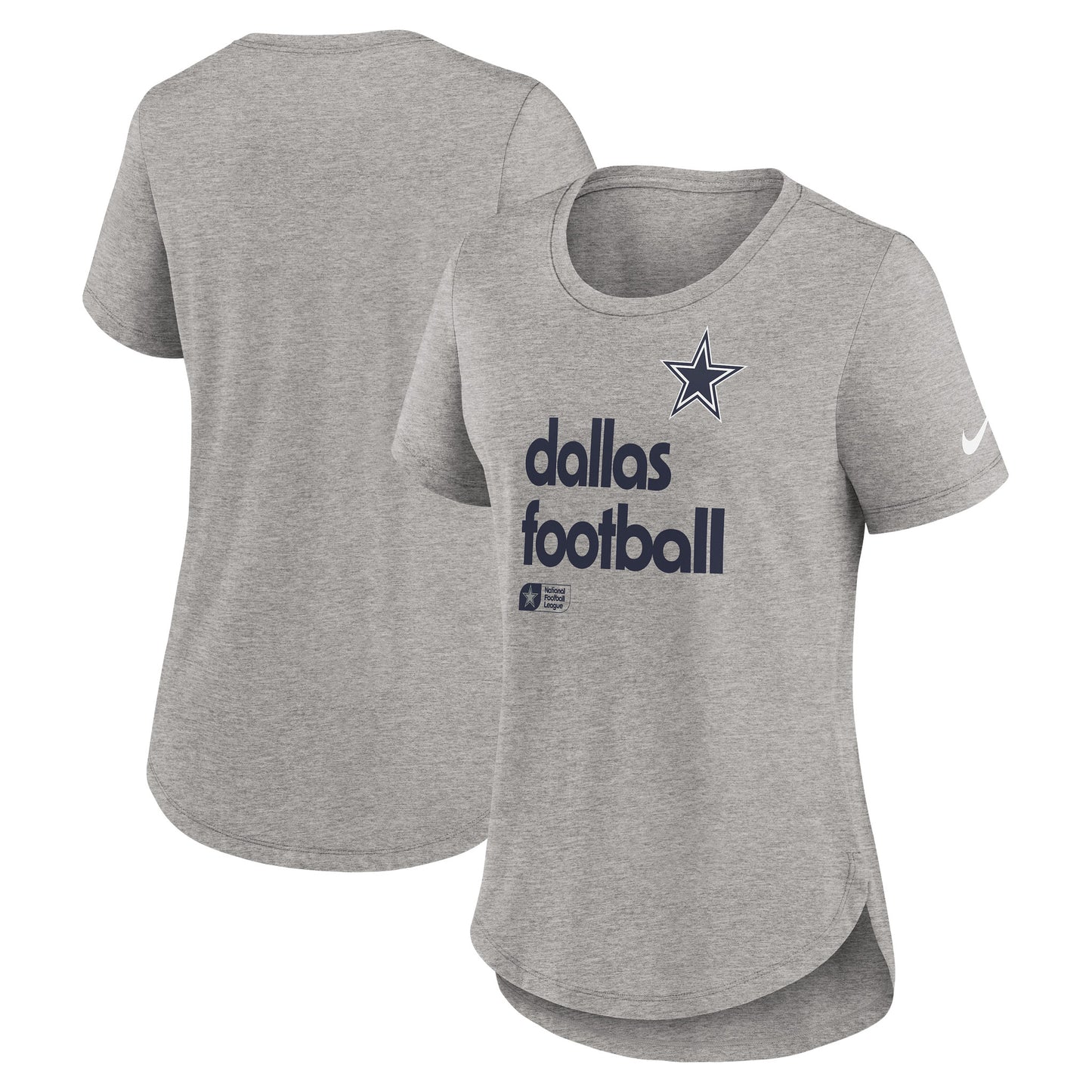 Dallas Cowboys Nike Tri-Blend Women's Fashion T-Shirt - Gray