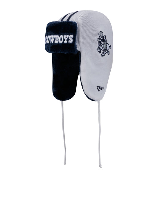 Dallas Cowboys New Era Helmet Knit Trapper-White