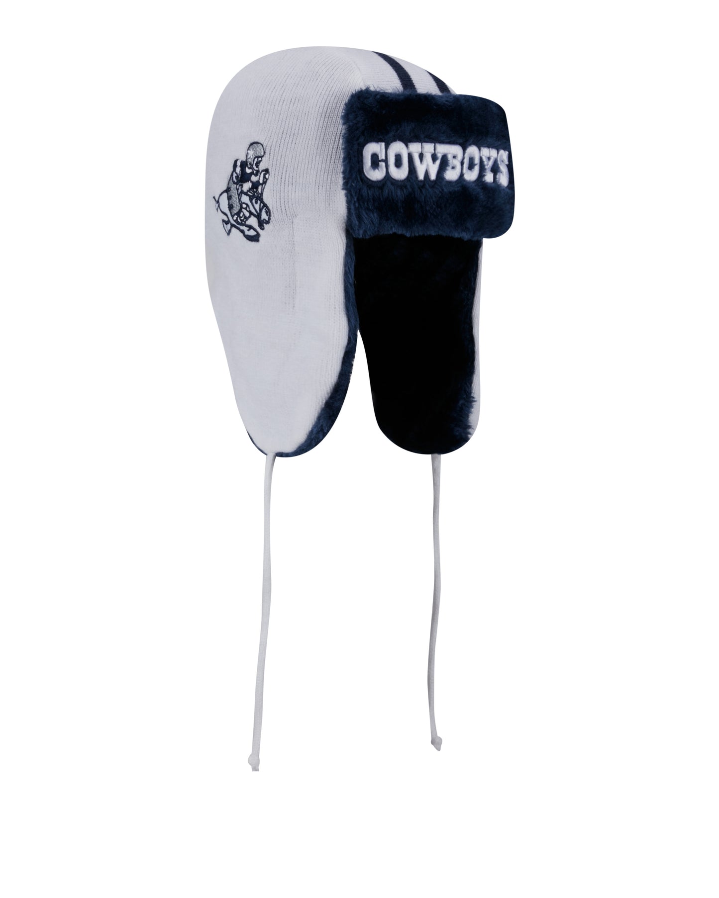 Dallas Cowboys New Era Helmet Knit Trapper-White