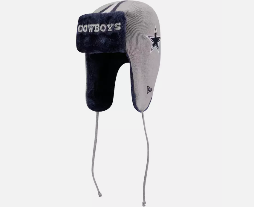 Dallas Cowboys New Era Helmet Knit Trapper-Gray