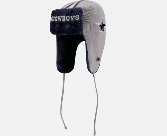 Dallas Cowboys New Era Helmet Knit Trapper-Gray