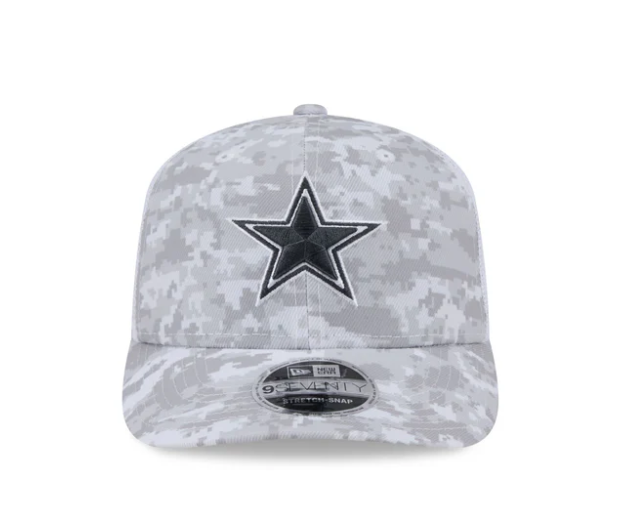 Dallas Cowboys New Era White 2024 Salute To Service Digital Camo Salute To Service 9SEVENTY Hat
