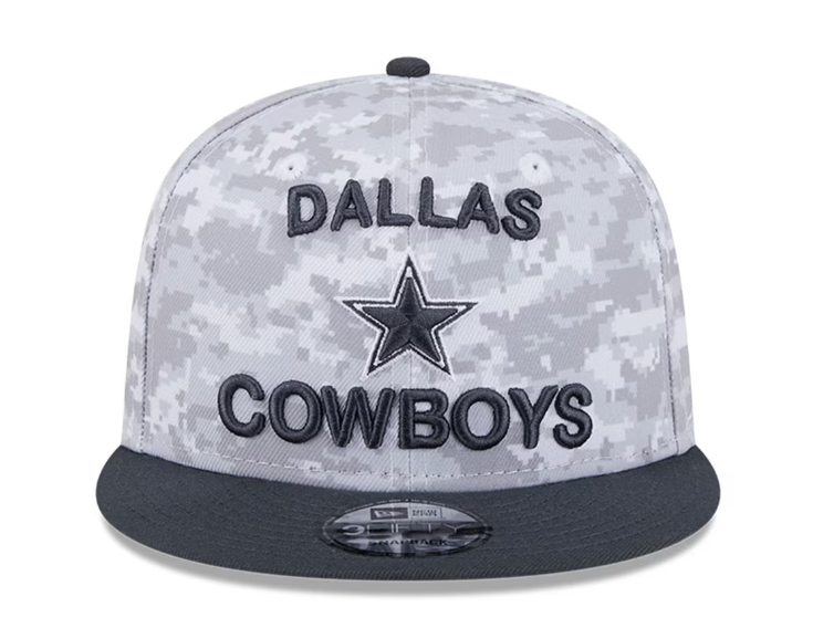 Dallas Cowboys New Era 2024 Salute To Service 9FIFTY Snapback Hat - White/Graphite