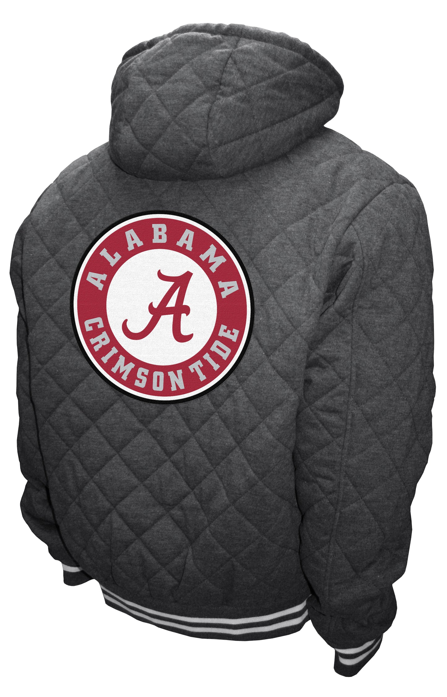 Alabama Crimson Tide Franchise Club Diamond Quilted Full-Zip Hoodie Jacket - Gray