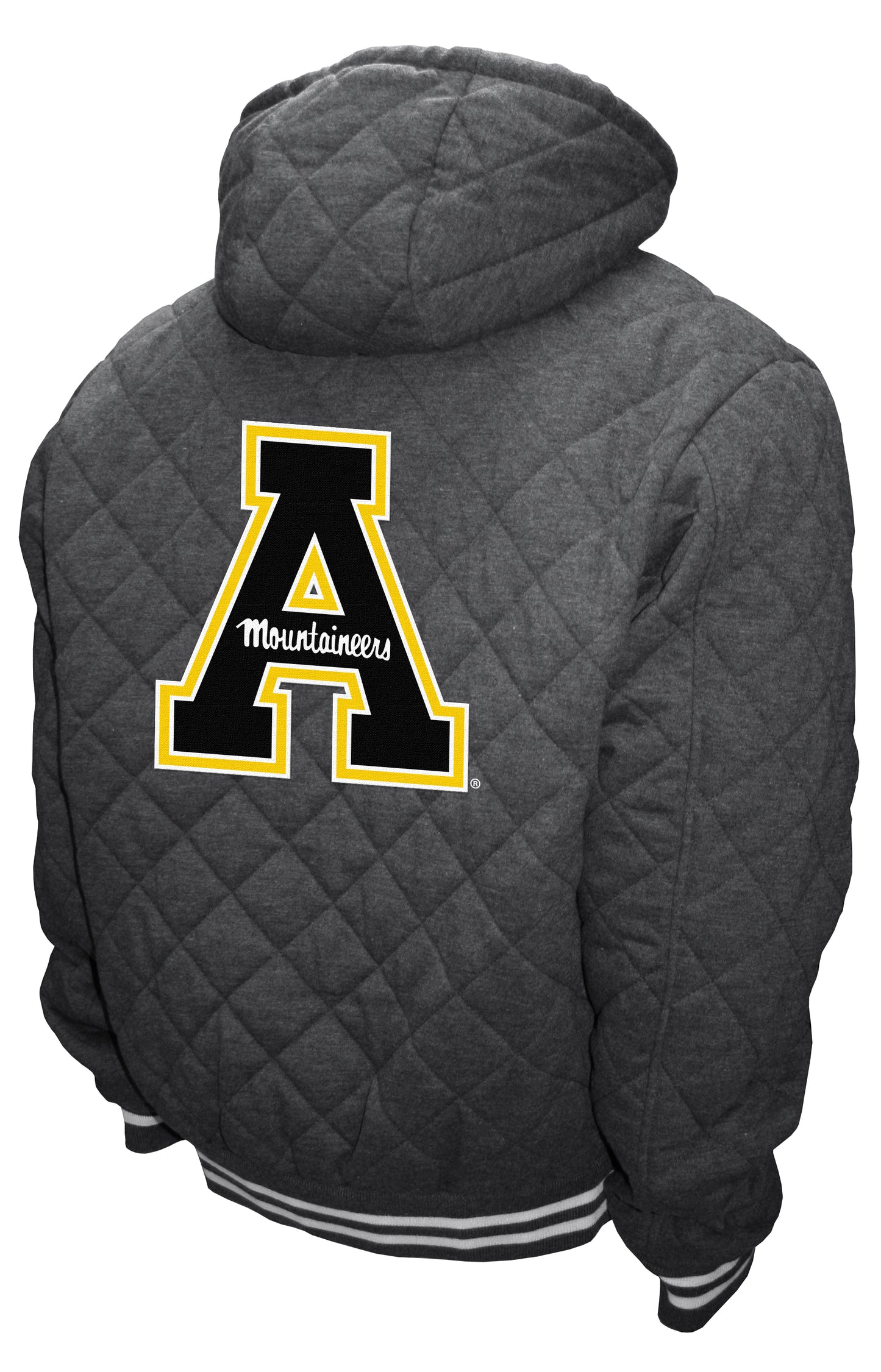 Appalachian State Mountaineers Franchise Club Diamond Quilted Full-Zip Hoodie Jacket - Gray