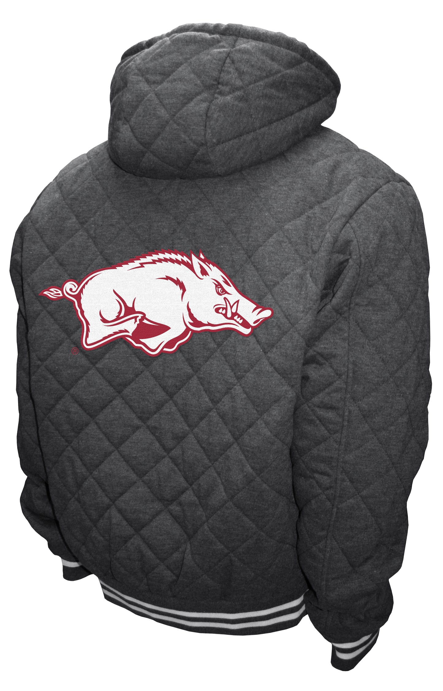 Arkansas Razorbacks Franchise Club Diamond Quilted Full-Zip Hoodie Jacket - Gray