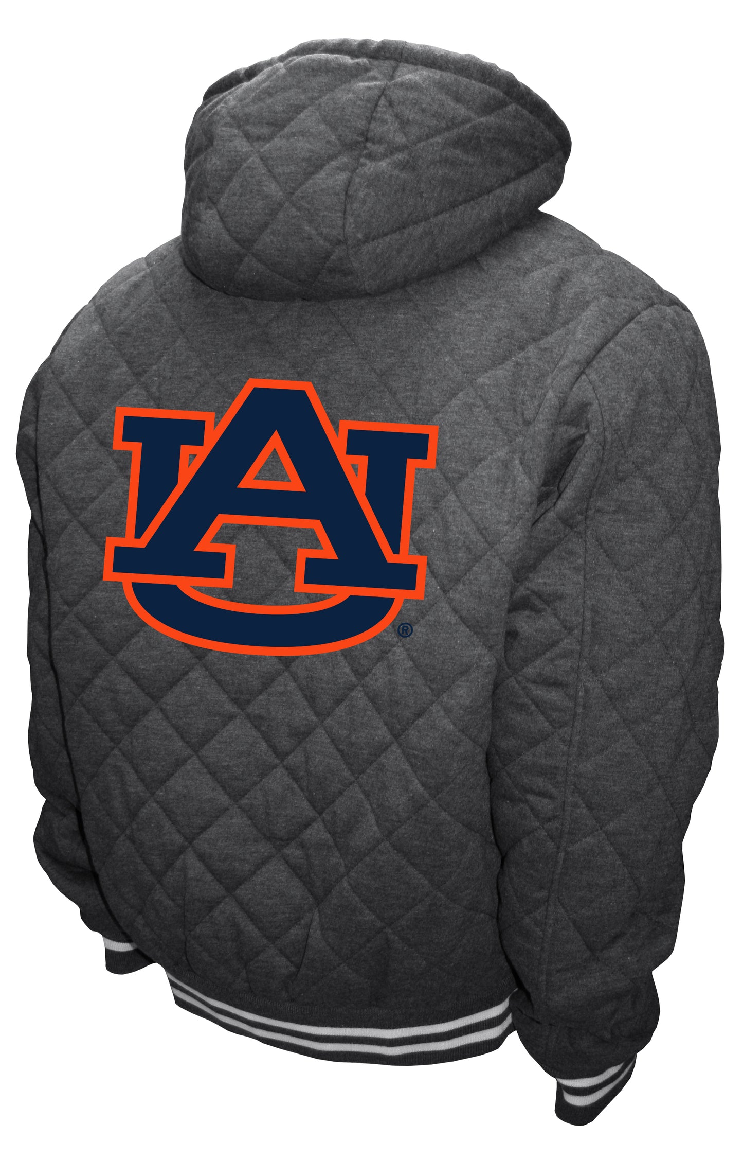 Auburn Tigers Franchise Club Diamond Quilted Full-Zip Hoodie Jacket - Gray