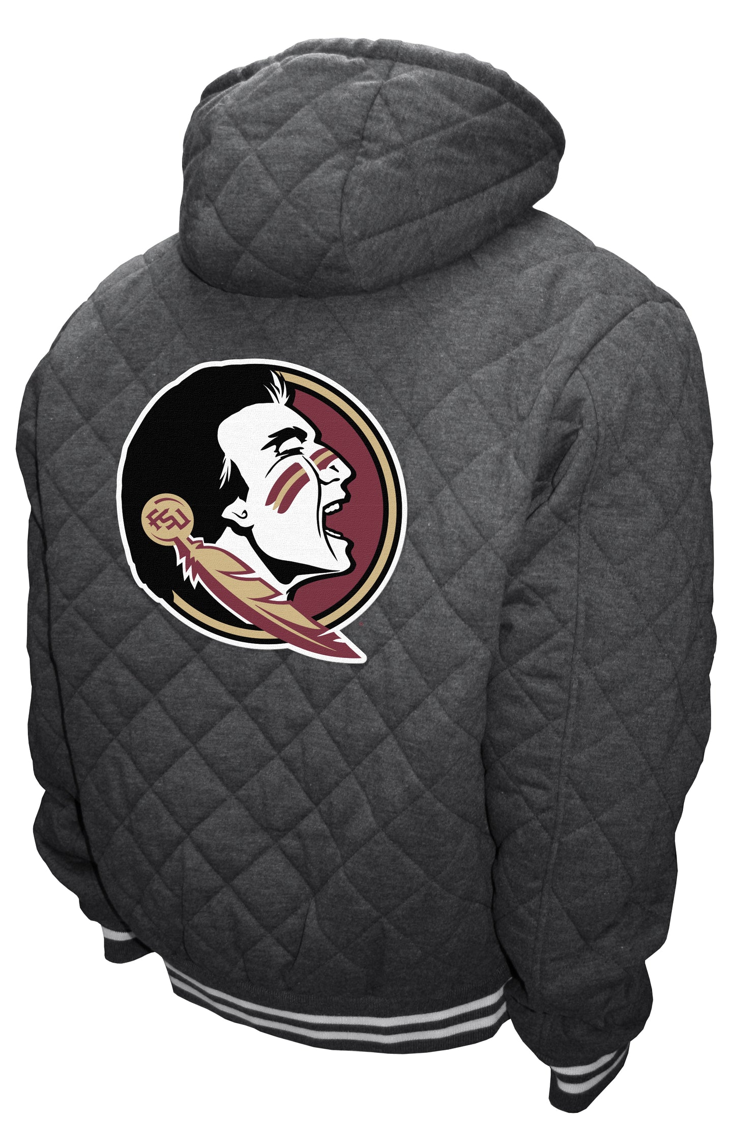 Florida State Seminoles Franchise Club Diamond Quilted Full-Zip Hoodie Jacket - Gray