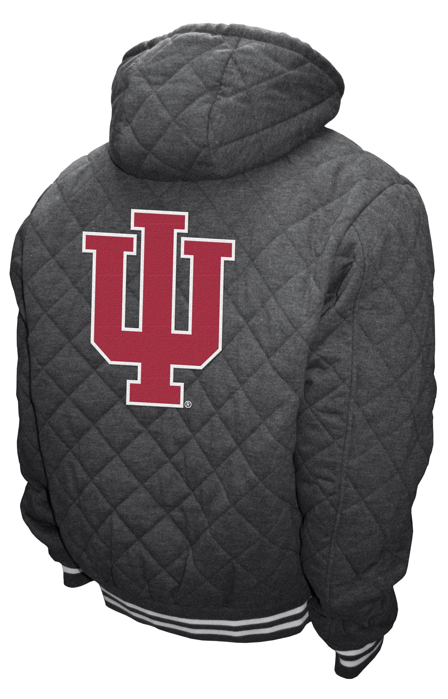 Indiana Hoosiers Franchise Club Diamond Quilted Full-Zip Hoodie Jacket - Gray