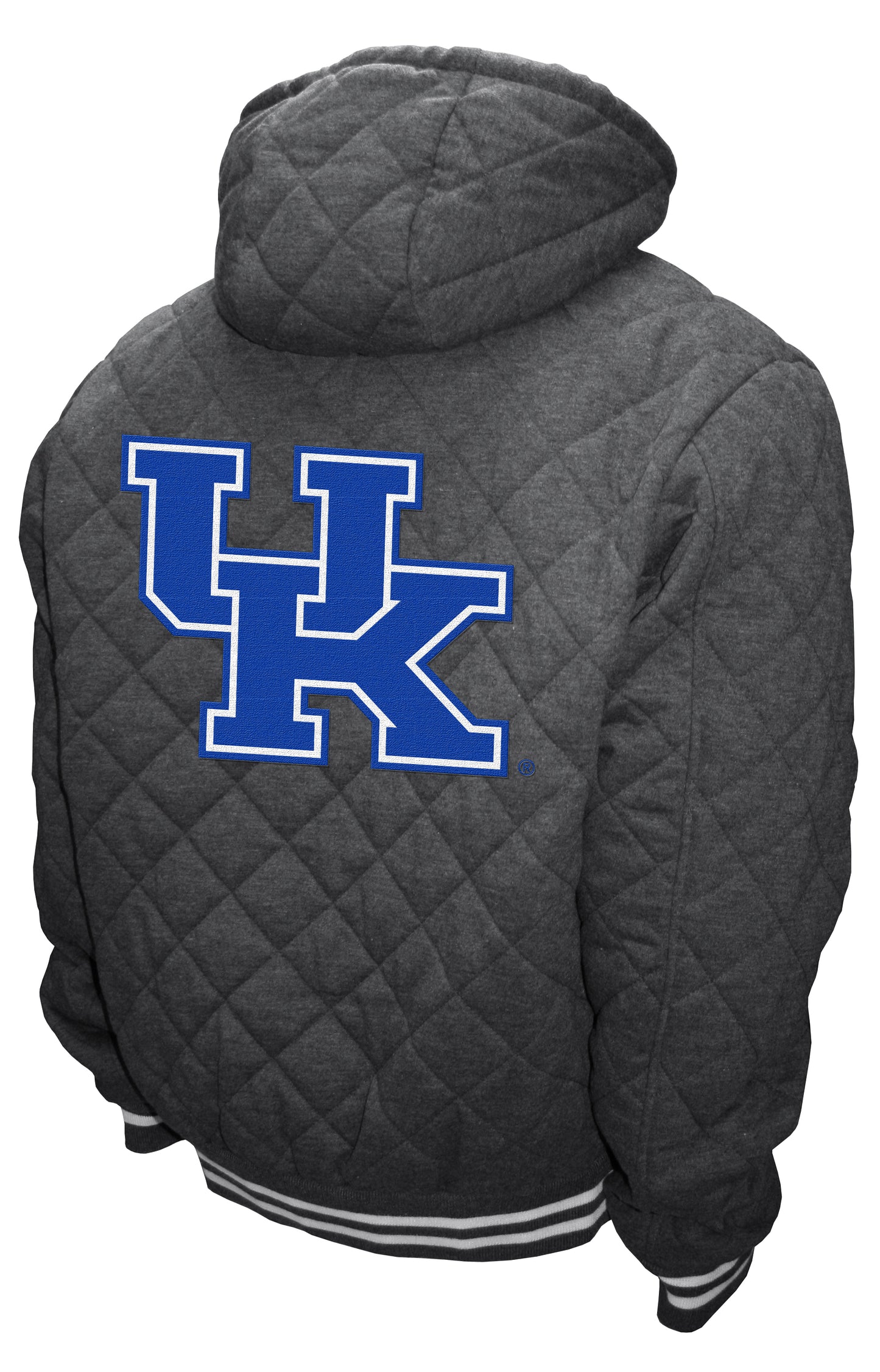 Kentucky Wildcats Franchise Club Diamond Quilted Full-Zip Hoodie Jacket - Gray